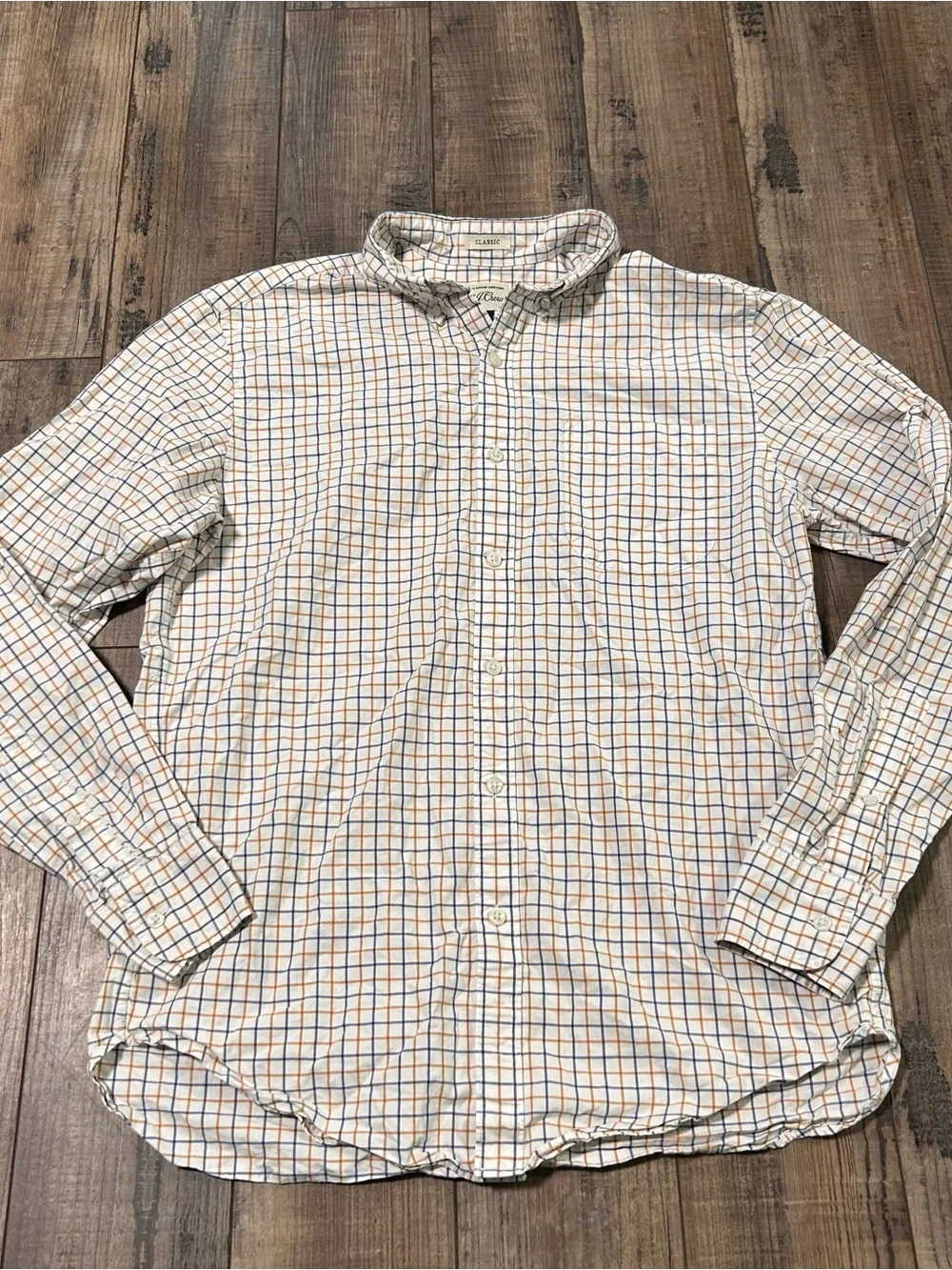 J.Crew Button Down Shirt Size Small Plaid‎ Long Sleeve Light Weight Shirting